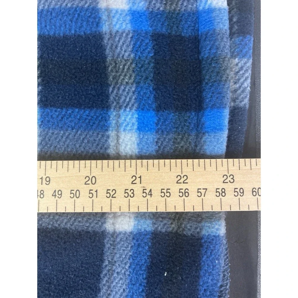Eddie Bauer Sherpa-Lined Fleece Youth Sz 14/16 Blue Plaid Snap-Up Shacket